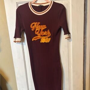 Zara New York Varsity Dress midi women’s